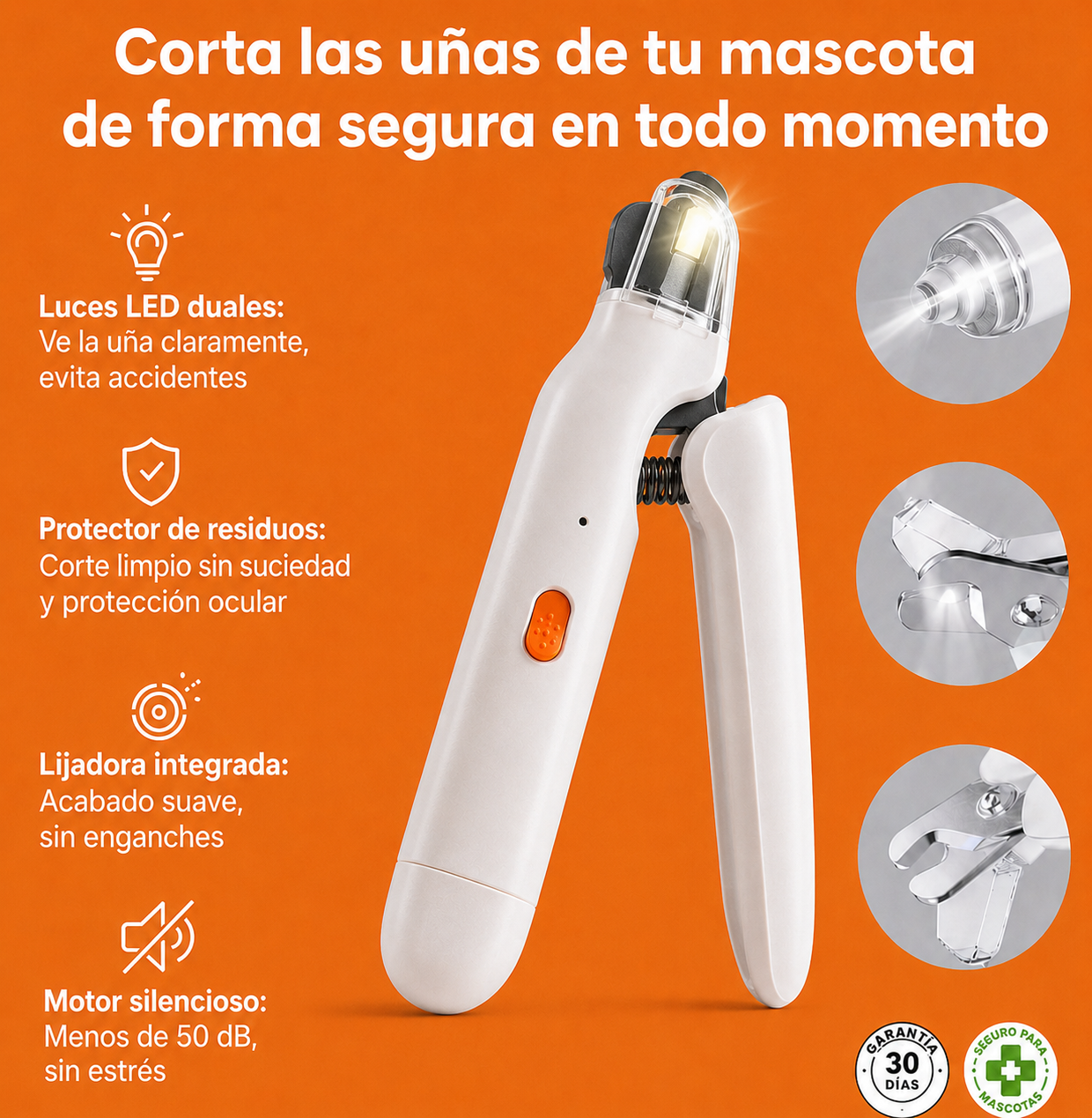 Cortauñas con luz LED