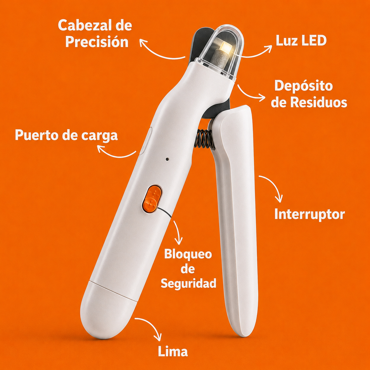 Cortauñas con luz LED